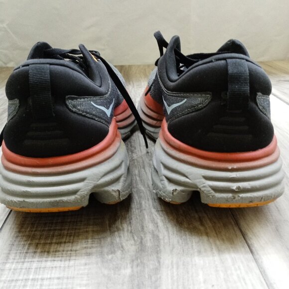 HOKA One One Bondi Men's 10.5 D Shoes Gray Orange - Picture 9 of 11